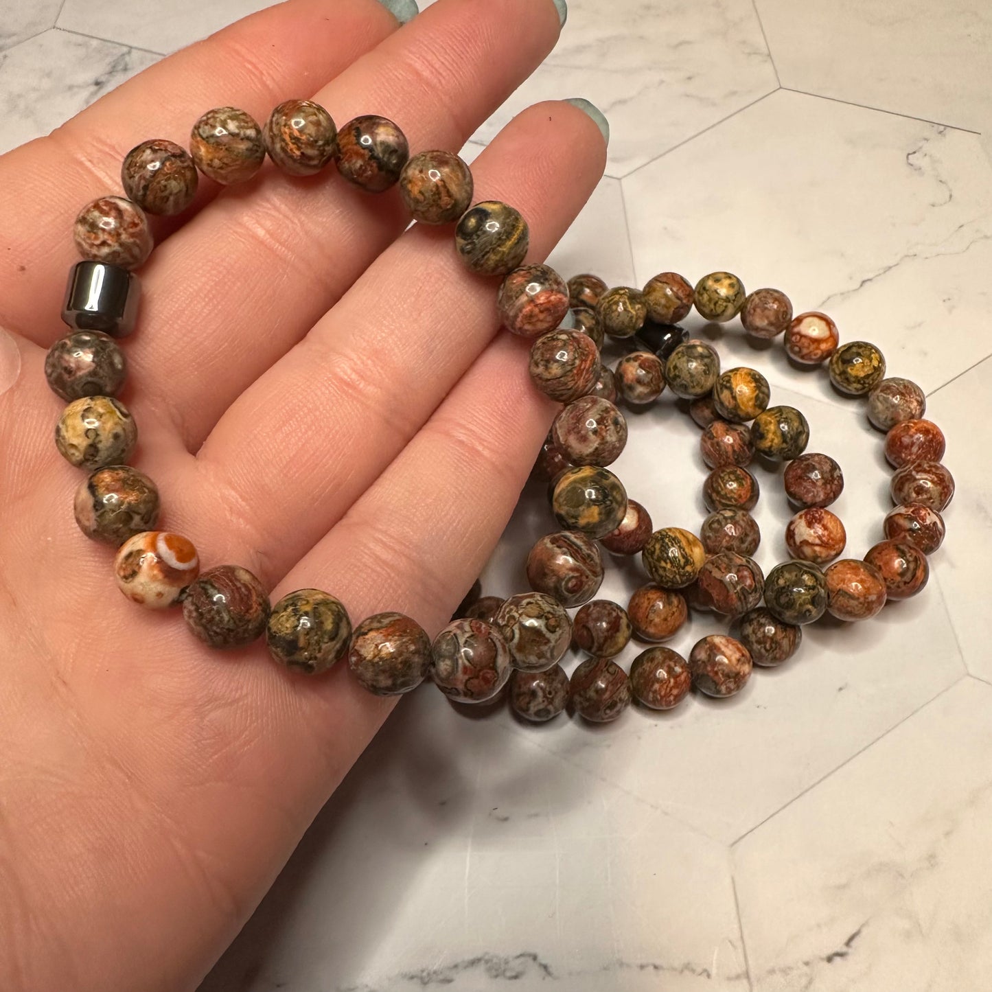 Natural Stone Healing Bracelets with Hematite