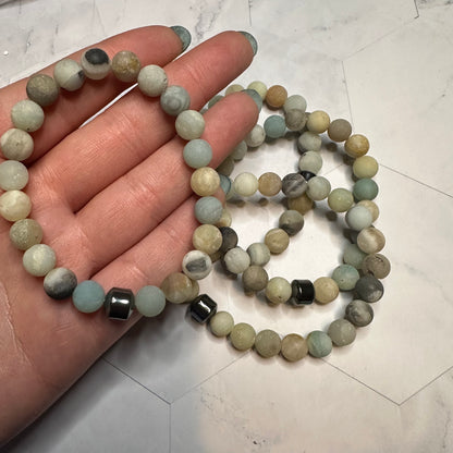 Natural Stone Healing Bracelets with Hematite