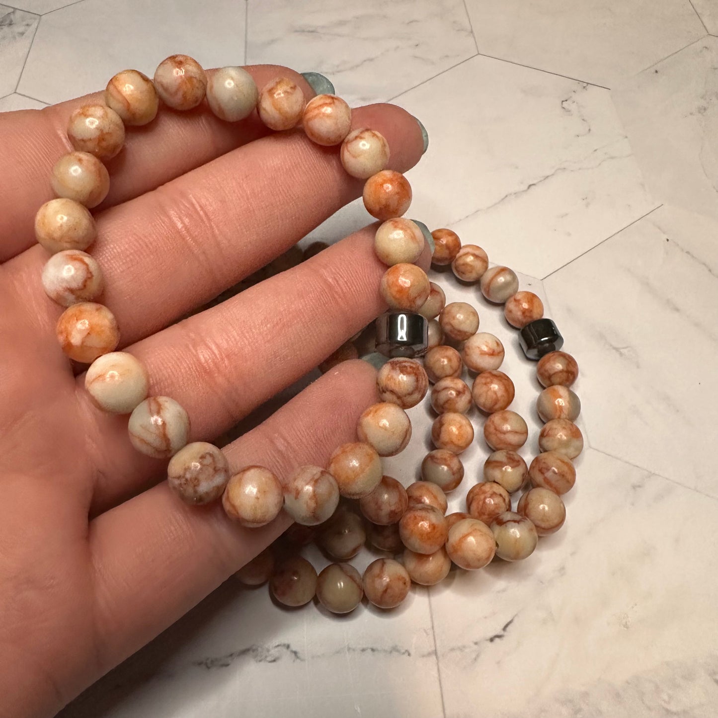 Natural Stone Healing Bracelets with Hematite