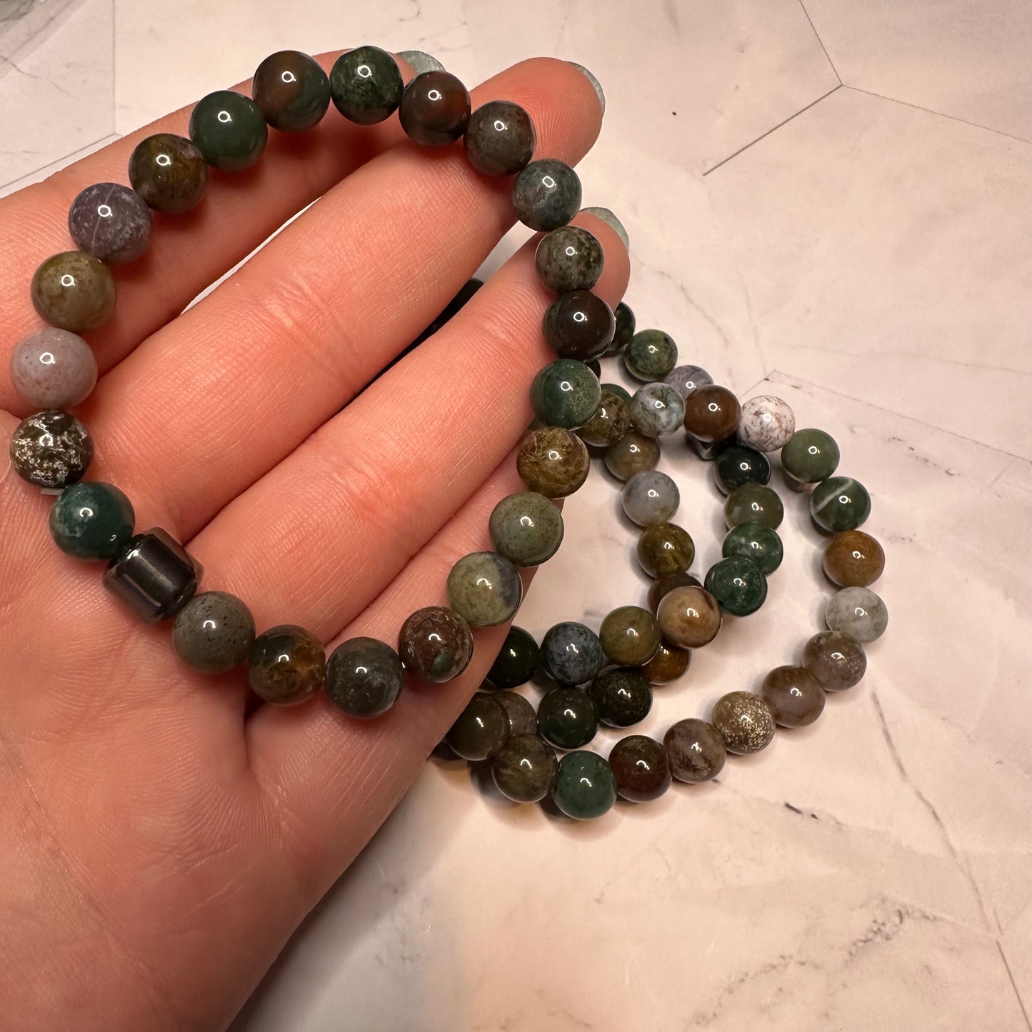 Natural Stone Healing Bracelets with Hematite