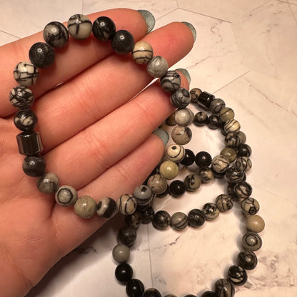 Natural Stone Healing Bracelets with Hematite