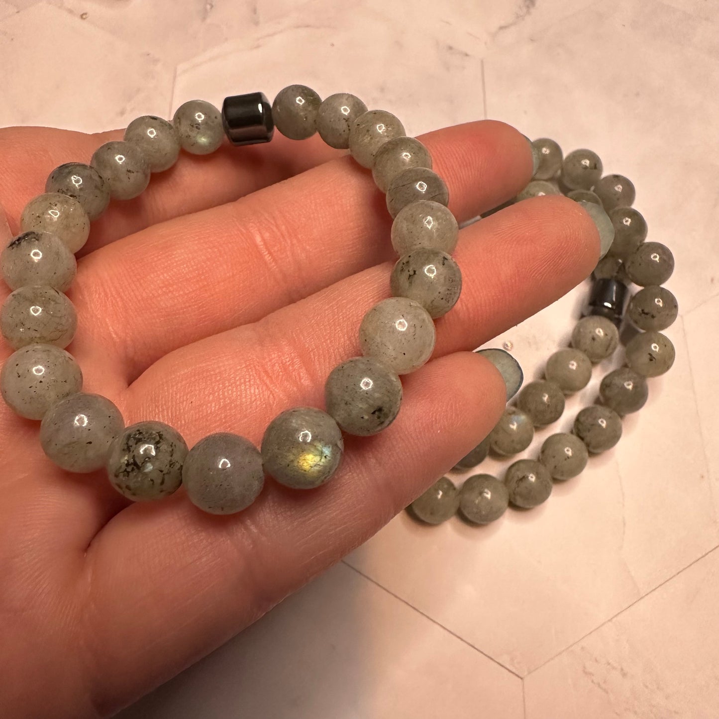 Natural Stone Healing Bracelets with Hematite