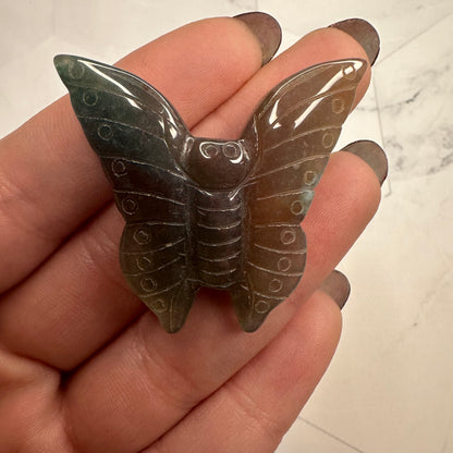 Ocean Jasper Butterfly Carving