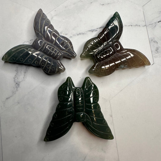 Ocean Jasper Butterfly Carving