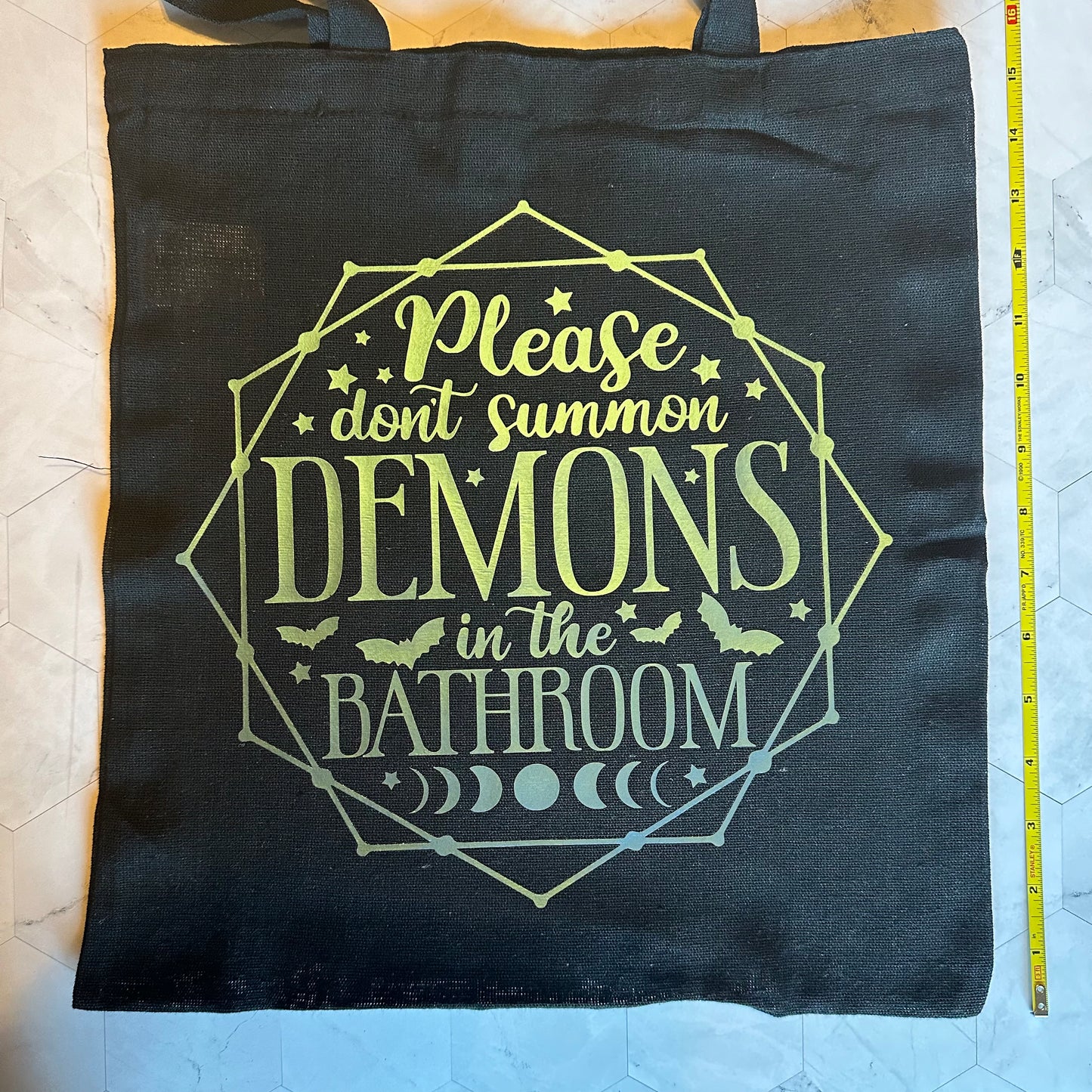 Holographic Canvas Tote (Please Dont Summon Demons) - Thin