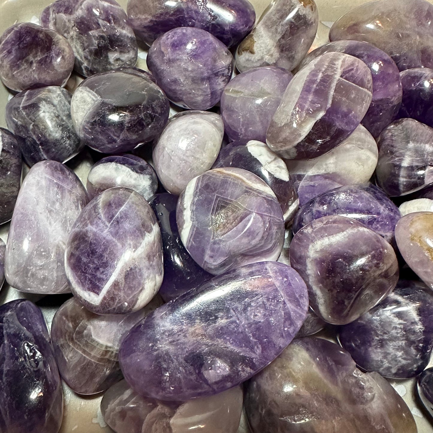 Chevron Amethyst Tumbles (1 Piece)