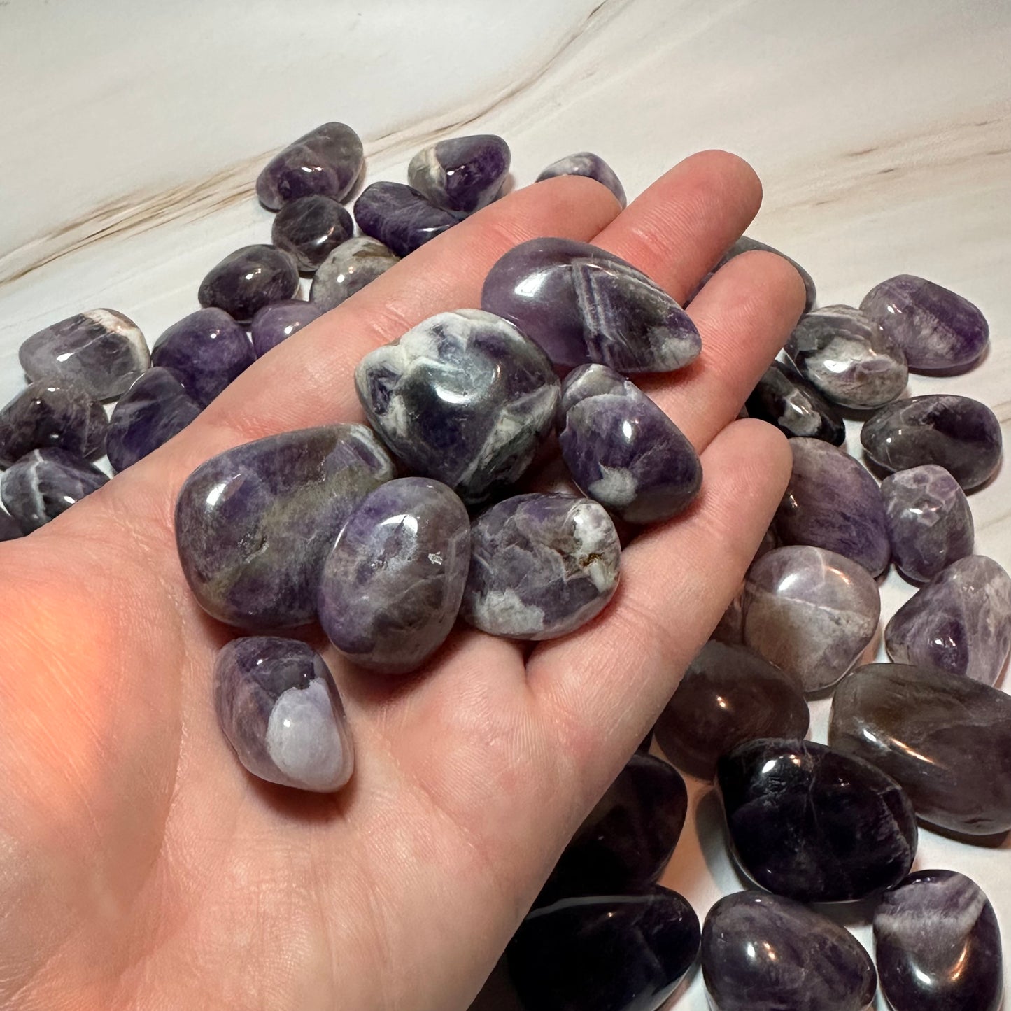 Chevron Amethyst Tumbles (1 Piece)