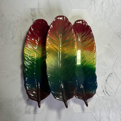 Rainbow Feather Trinket Tray