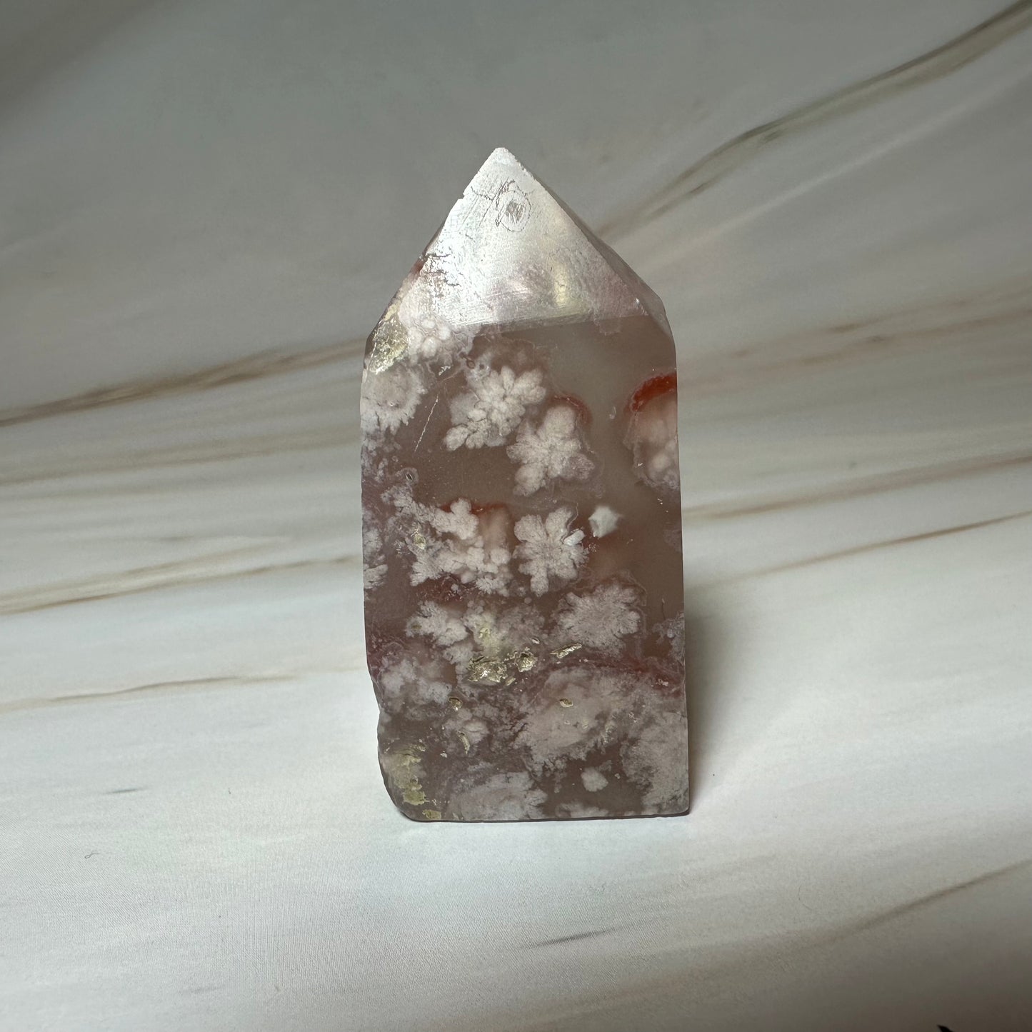 Plume Flower Agate Tower (A)